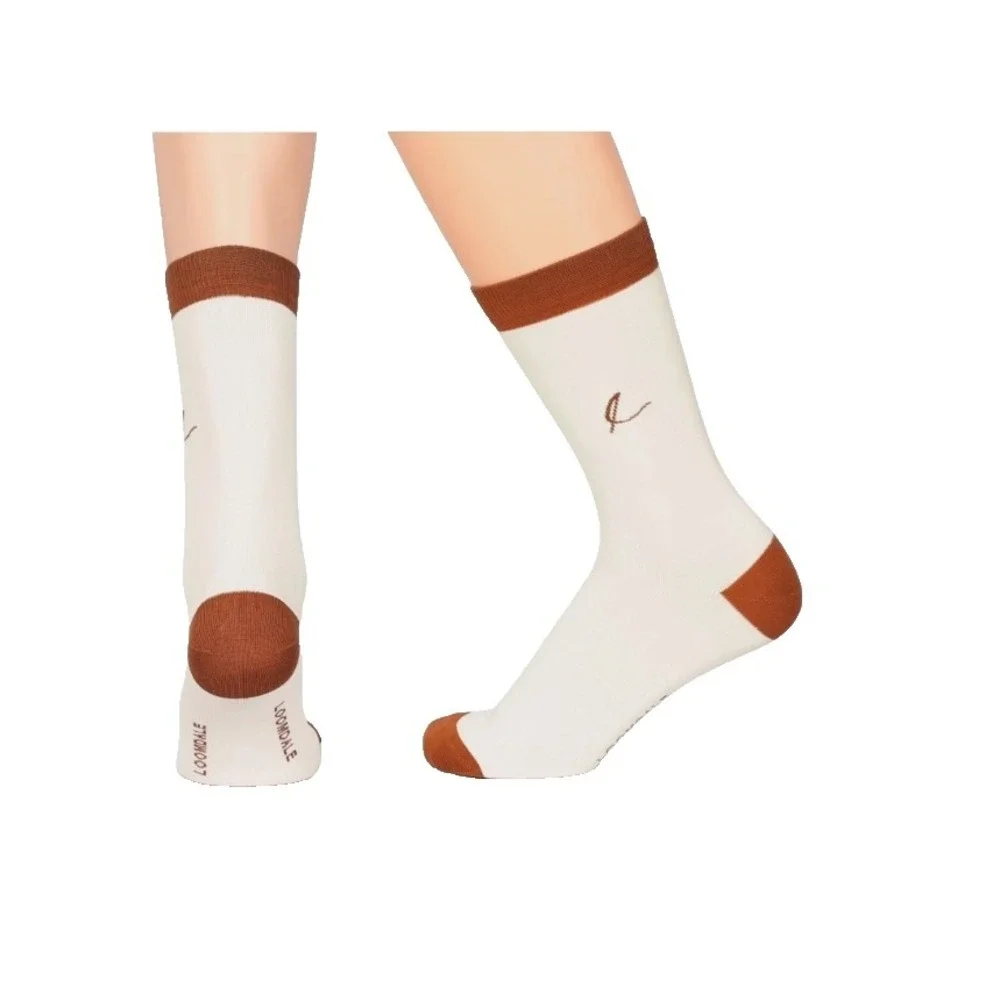 Loomdale Comfort Coffee Socks Ivory White Hiking Running‎ Everyday Wear NEW Seal